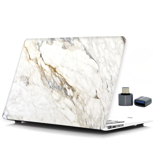 MacBook Air M1 13 inç Mermer Desenli Hard Case Koruyucu Kılıf Darbeye Dayanıklı Çizik Önleyici PC Sert Kapak Laptop Koruma Kılıfı