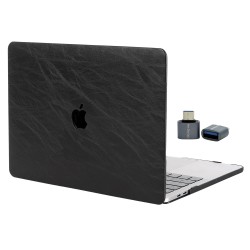MacBook Air M1 13 İnç Premium Deri Kılıf İnce Sert Kapak Hafif Yapı Şık ve Dayanıklı A2337 A2179 A1932