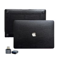 MacBook Air 13 Kılıf Timsah Desenli Deri Dokulu Sert Hard Case İnce Hafif Koruma A2337 A2179 A1932 Uyumlu 13 inç