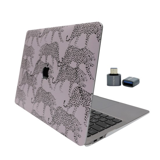 Macbook Air M1 Kılıf 13 inç Animal02 (TouchID'li M1 Air) A2337 A2179 A1932 ile Uyumlu