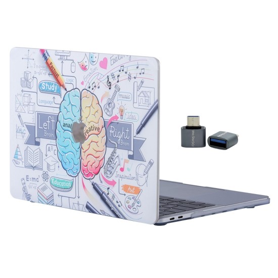 Macbook Air M1 Kılıf 13 inç Beyin Desenli Brain (TouchID'li M1 Air) A2337 A2179 A1932 ile Uyumlu