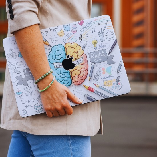 Macbook Air M1 Kılıf 13 inç Beyin Desenli Brain (TouchID'li M1 Air) A2337 A2179 A1932 ile Uyumlu