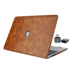 MacBook Air 13 Deri Kılıf Ince Sert Kapak TPU Üzeri Premium Winlex Deri Tam Uyum Koruma