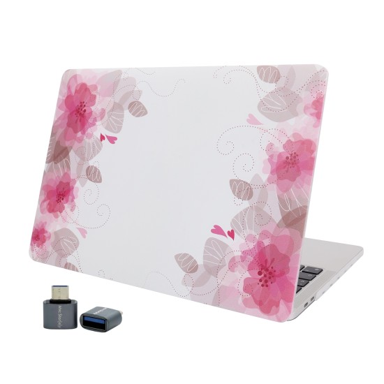 Macbook Air M1 Kılıf 13 inç Flower06NL (13.3" M1 Air) A2337 A2179 A1932 ile Uyumlu