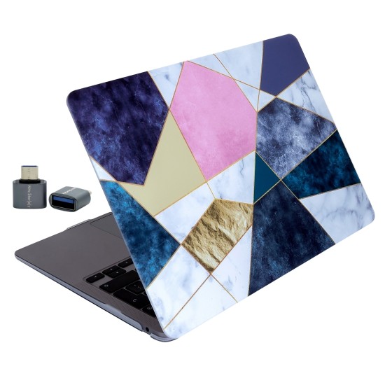 macbook air 13 mermer desenli sert kılıf hard case koruma