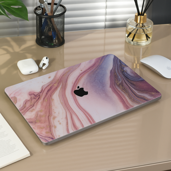 Macbook Air M1 Kılıf 13 inç Mermer Glitter (TouchID'li M1 Air) A1932 A2179 A2337 ile Uyumlu