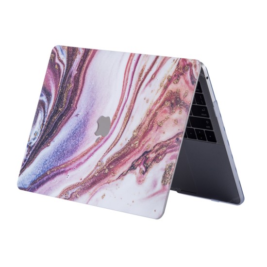 Macbook Air M1 Kılıf 13 inç Mermer Glitter (TouchID'li M1 Air) A1932 A2179 A2337 ile Uyumlu