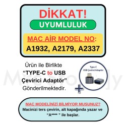 Macbook Air M1 Kılıf 13inç Simli G1505 (TouchID'li M1 Air) A2337 A2179 A1932 ile Uyumlu