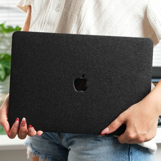 MacBook Air 13 Kılıf Simli Parlak Vinil Sert Hard Case A2337 A2179 A1932 Uyumlu