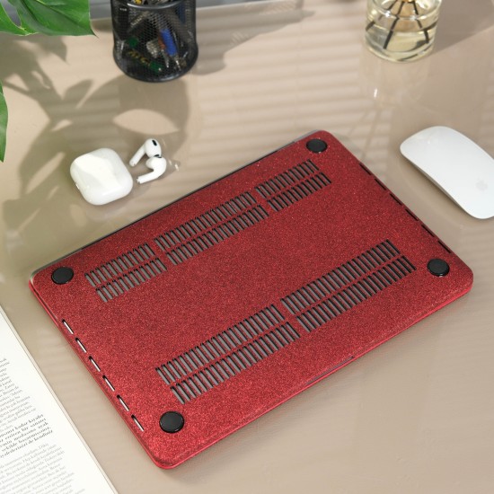 MacBook Air 13 Kılıf Simli Parlak Vinil Sert Hard Case A2337 A2179 A1932 Uyumlu