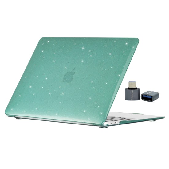 Macbook Air 13 inç Kılıf M1 Çip Uyumlu Simli Kristal Parlak A2337 A2179 A1932 Modelleri