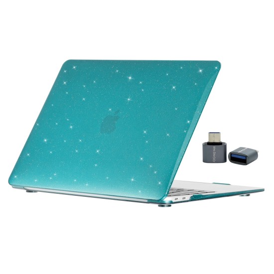 Macbook Air 13 inç Kılıf M1 Çip Uyumlu Simli Kristal Parlak A2337 A2179 A1932 Modelleri