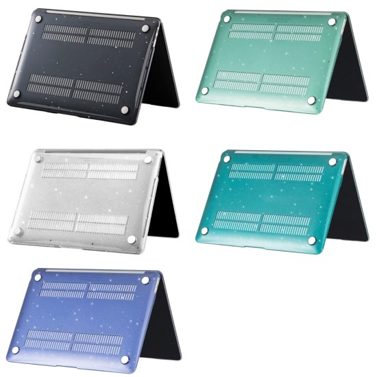 Macbook Air 13 inç Kılıf M1 Çip Uyumlu Simli Kristal Parlak A2337 A2179 A1932 Modelleri