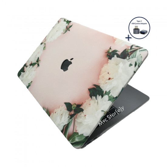MacBook Air M1 Kılıf Flower 50 A1932 A2179 A2337 Koruyucu Kılıf