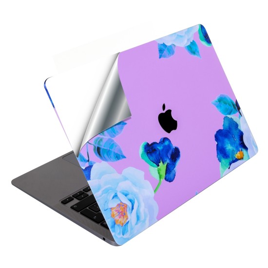 Macbook Air M1 Kılıf Flower03 Yapıştırma Laptop Kaplama Sticker Koruyucu A2337 ile Uyumlu