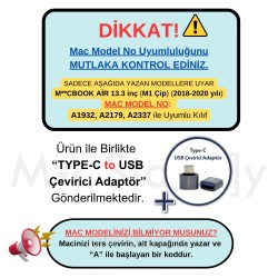 MacBook Air M1 Kılıf Outdoor 50 A2337 A2179 A1932 2018/2020 Koruyucu Kılıf