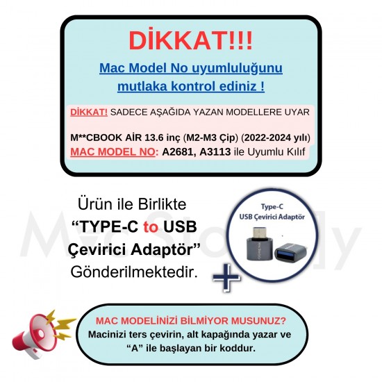 Macbook Air Kılıf M2-M3-M4 Kılıf 13.6 inç Mat Flu Kılıf (13.6” Air) A2681 A3113 A3240 ile Uyumlu Macbook Air Kılıf M2-M3-M4 Kılıf 13.6 inç Mat Flu Kılıf (13.6” Air) A2681 A3113 A3240 ile Uyumlu