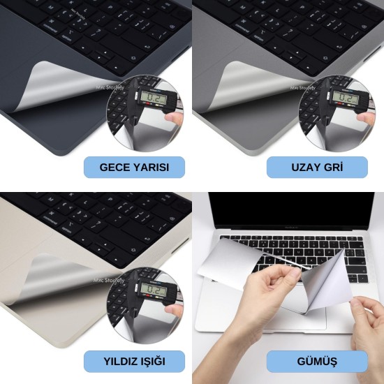 Macbook Air M4-M3-M2 15 inç Sticker Film Koruyucu Touchpad Trackpad (15.3” Air) A2941 A3114 A3241 ile Uyumlu