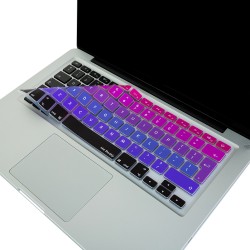 MacBook Air Pro 13-15 Klavye Koruyucu Silikon İnce Yıkanabilir Avrupa İngilizce Ombre