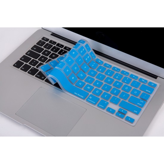 MacBook Air Pro Klavye Koruyucu Türkçe Q Baskılı Silikon Kapak
