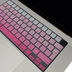 MacBook Klavye Koruyucu Gradient Türkçe Q Silikon Air Pro 13 15 14 16 inç UK Enter Uyumlu
