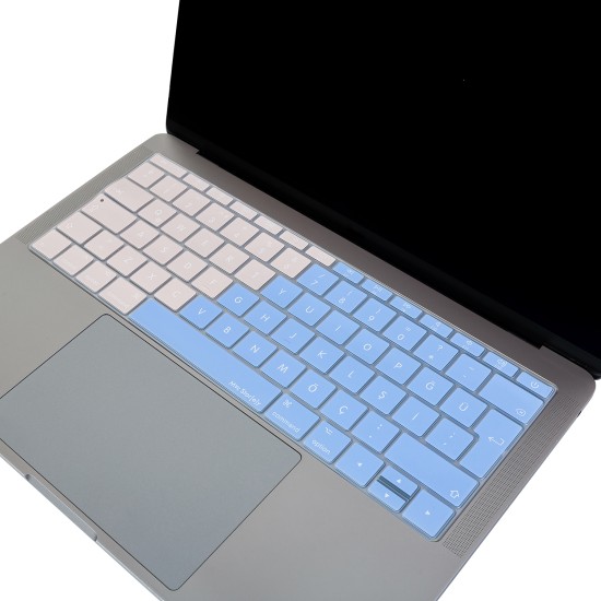 MacBook klavye koruyucu Türkçe Q silikon Rose Powder A1708 A1534 uyumlu