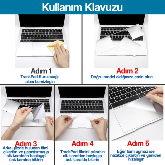 Macbook Pro 13 inç Kaplama Sticker Touchpad (Eski USB HDMI'lı Model 2012-2015) A1425 A1502 Uyumlu