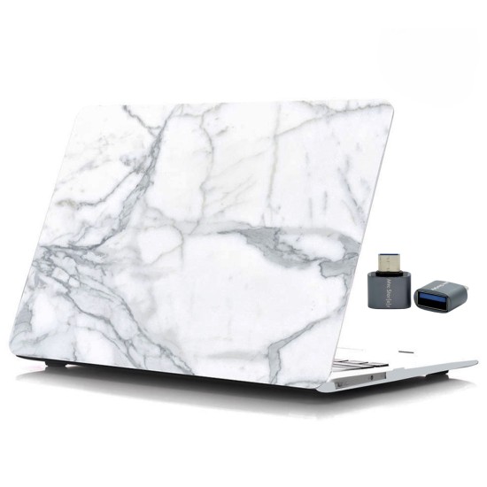 MacBook Pro 13 inç mermer desenli TPU sert kılıf A2338 M1 M2 uyumlu