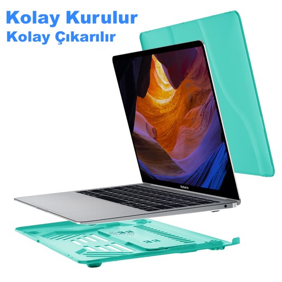 MacBook Pro 13 Kılıf Mat Flu Sert Kapak A1708 A1706 A1989 A2159 Uyumlu İnce Hafif Darbe Çizik Koruma