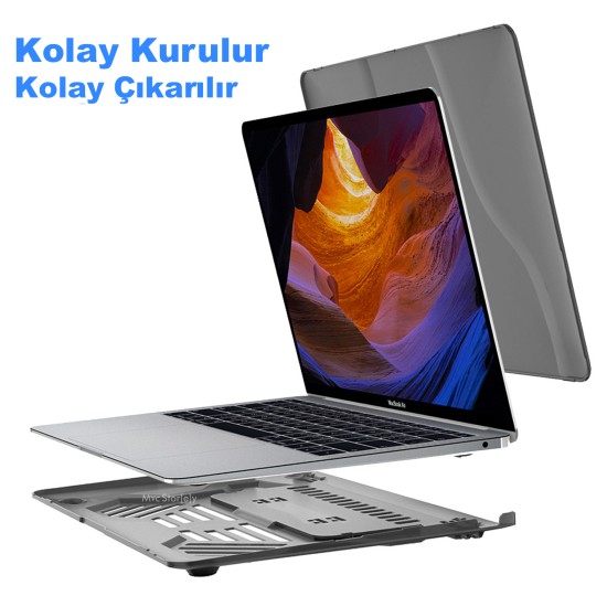 MacBook Pro 13 Kılıf Mat Flu Sert Kapak A1708 A1706 A1989 A2159 Uyumlu İnce Hafif Darbe Çizik Koruma