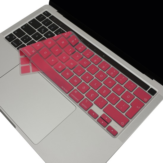 MacBook Pro 13 A2338 M1-M2 Türkçe Q ISO Enter Uyumlu Silikon Klavye Koruyucu