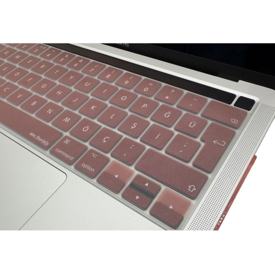 MacBook Pro 13 A2338 M1-M2 Türkçe Q ISO Enter Uyumlu Silikon Klavye Koruyucu
