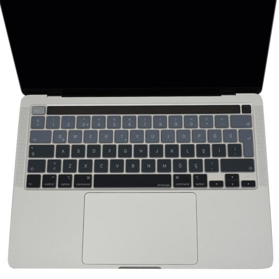MacBook Pro 13 Klavy Koruyucu Silikon Şeffaf Türkçe Q A2338 Uyumlu