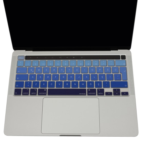 MacBook Pro 13 Klavy Koruyucu Silikon Şeffaf Türkçe Q A2338 Uyumlu