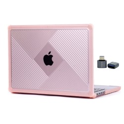 MacBook Pro 14.2 İnç Korumalı Köşe Tasarımlı Şeffaf Pembe Kılıf A2442 A2779 A2918 A2992 A3112 A3401 A3185 A3434 A3426 A3427