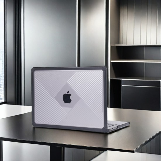 MacBook Pro 14.2 İnç Şeffaf Siyah Korumalı Köşe Darbe Emici Kılıf A2442 A2779 A2992 A2918 A3112 A3401 A3185 A3434 A3426 A3427
