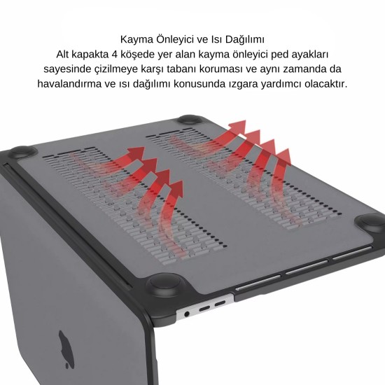 MacBook Pro 16.2 Outdoor Shockproof Hibrit Hard Case TPU Bumper Mat Kılıf M4-M3-M2-M1