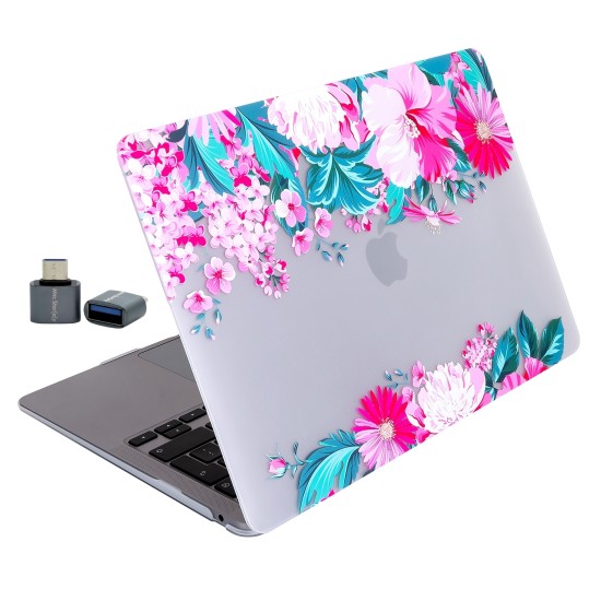 Macbook Pro Kılıf 13 inç M1-M2, Flower07NL (Type-c'li Model)A2338 A2289 A2251 A1706-08 A1989 A2159 ile Uyumlu