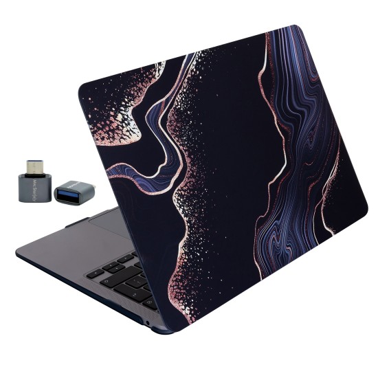 Macbook Pro Kılıf 13 inç M1-M2, Marble15NL (Type-c'li Model)A2338 A2289 A2251 A1706-08 A1989 A2159 ile Uyumlu