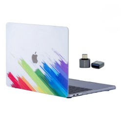 MacBook Pro 13 Kılıf Touch Bar Uyumlu İnce Sert Kapak Renkli Desen – A2338 M1/M2