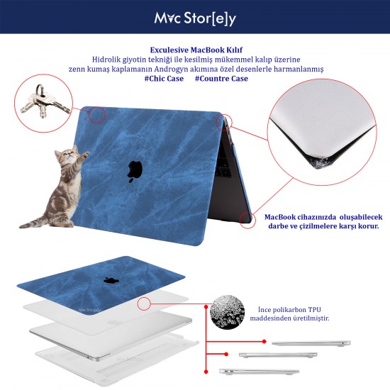 Macbook Pro Kılıf 13inç Fabric (2016/2019 yılı Cihazı) A1706 A1708 A1989 A2159 ile Uyumlu