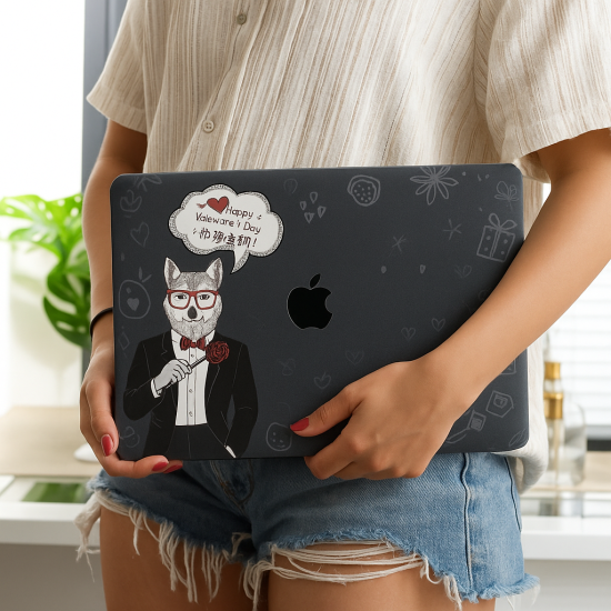 Macbook Pro Kılıf 13inç M1-M2, Dog01NL (Type-c'li Model)A2338 A2289 A2251 A1706-08 A1989 A2159 ile Uyumlu