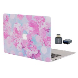 MacBook Pro 13 Çiçek Desenli TPU Kılıf İnce Hafif Darbe Çizilme Koruma Kapak A1706-A2338 Uyumlu