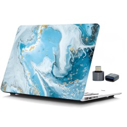 MacBook Pro 13 M1-M2 Uyumlu Sert Kılıf Mermer Desen İnce Hafif Darbe Koruma – A2338 A2289 A2251