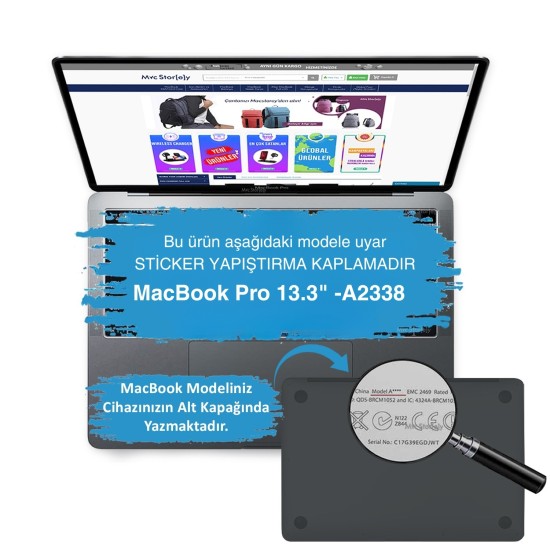 Macbook Pro Kılıf 13inç M1-M2 Laptop Kaplama Sticker Koruyucu A2338 ile Uyumlu Flower03NL