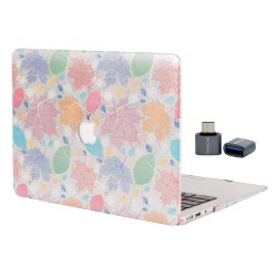 MacBook Pro 13 Kılıf Vinleks Deri Dokulu Sert Hard Case İnce Hafif Darbe Çizilme Koruma