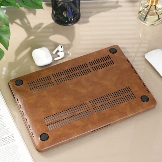 macbook pro 13 siyah deri kaplama hard shell kılıf a2338 uyumlu