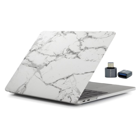 Macbook Pro Kılıf 13inç M1-M2, Mermer (Type-c'li Model)A2338 A2289 A2251 A1706-08 A1989 A2159 ile Uyumlu