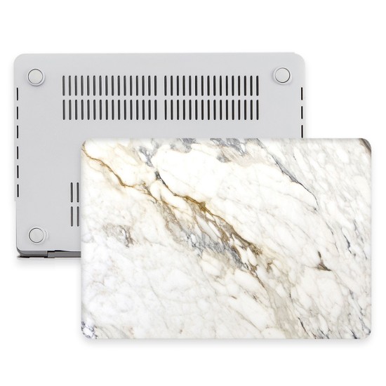 Macbook Pro Kılıf 13inç M1-M2, Mermer08NL (Type-c'li Model)A2338 A2289 A2251 A1706-08 A1989 A2159 ile Uyumlu