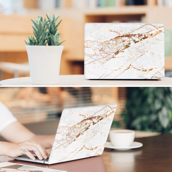 Macbook Pro Kılıf 13inç M1-M2, Mermer10NL (Type-c'li Model)A2338 A2289 A2251 A1706-08 A1989 A2159 ile Uyumlu